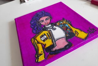 Ritratto Rumi Huntrix su tela 20x20