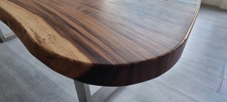 mesa madera patas inox