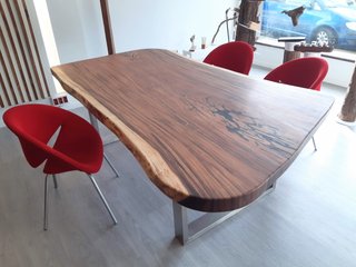 mesa madera patas inox