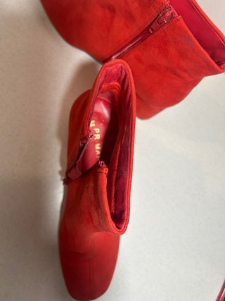 Botines rojos tacón bloque talla 39