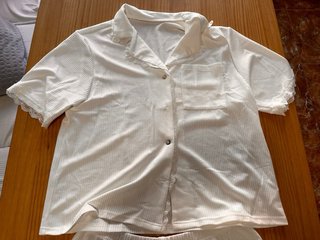 Pijama corto blanco encaje