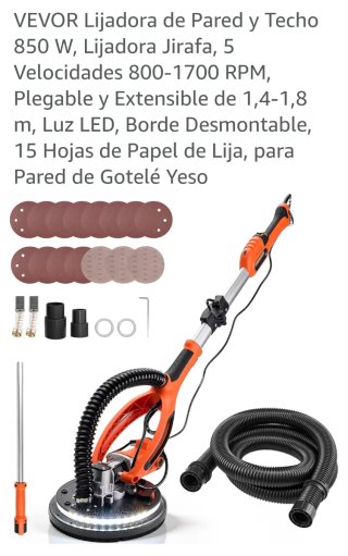 Lijadora de pared Vevor con manguera 2m