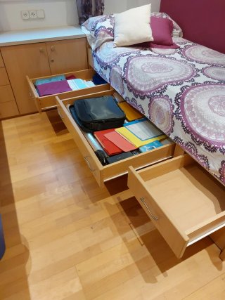 Cama nido de madera con cajones
