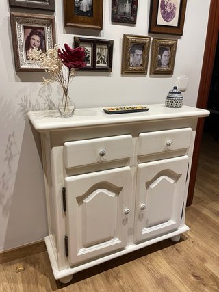 Mueble de entrada madera maciza restaurado