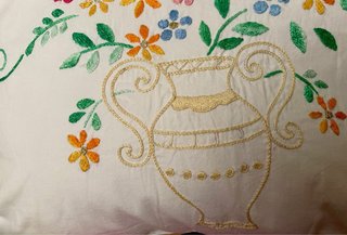 Fodera cuscino vintage anni 60 cm 35x35 ricamata