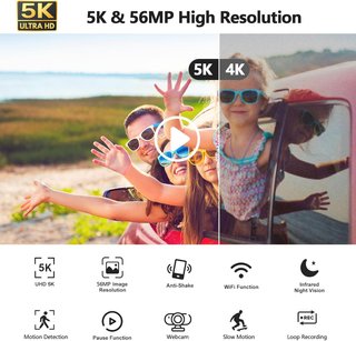 SIN ABRIR Cámara de Vídeo 5K 56MP Pantalla 270°