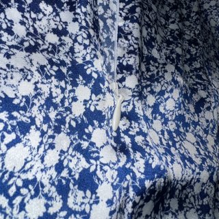 Falda Zara satén flores azul XS