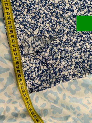 Falda Zara satén flores azul XS
