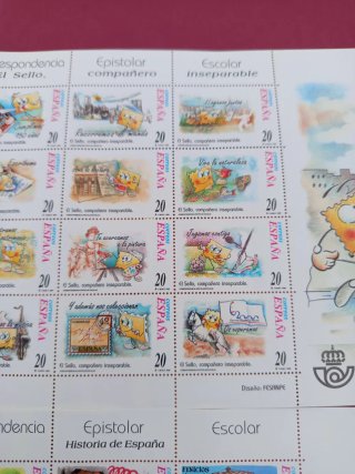 Lote 2 hojas sellos: Correspondencia, Epistolar E