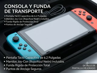 Nintendo Switch Neón + 7 Juegos + Kit Completo de