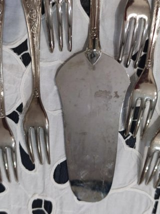 Set posate dolci vintage argentate