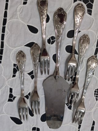 Set posate dolci vintage argentate