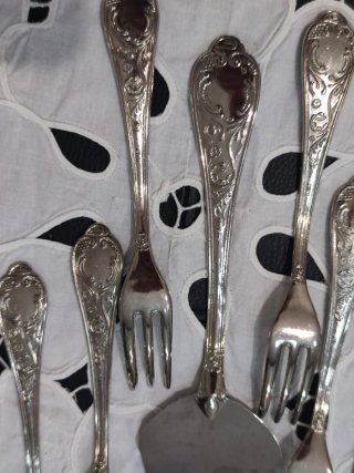 Set posate dolci vintage argentate
