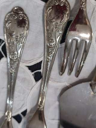 Set posate dolci vintage argentate