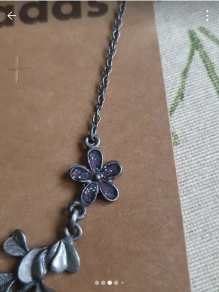 Collar Kuucadas Flores Morado/Plata