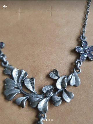 Collar Kuucadas Flores Morado/Plata