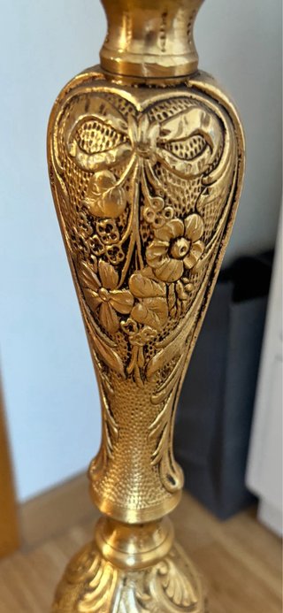 Lámpara de pie vintage bronce macizo 1,70m
