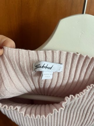 Top rosa de canalé Subdued Talla S
