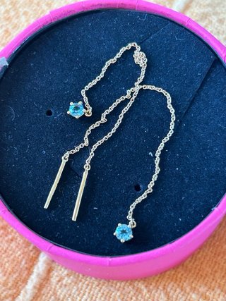PAR PENDIENTES TOUS ORO 18k TOPACIOS CERTIFICADOS!