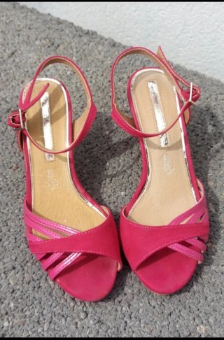 Sandalias de tacón Fucsias N°37 Maria Mare