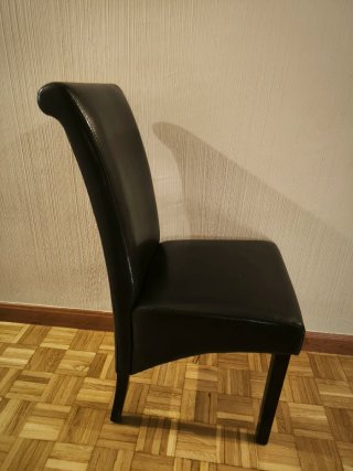 Sillas de comedor de piel negras