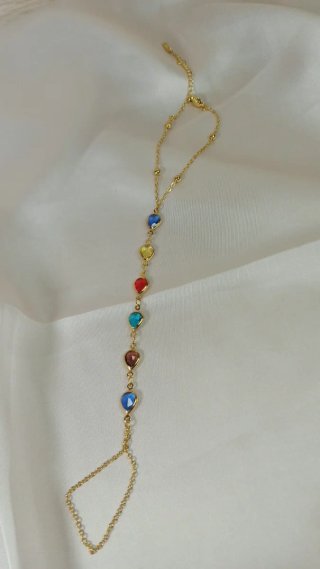 Pulsera de mano chapada en oro 18k