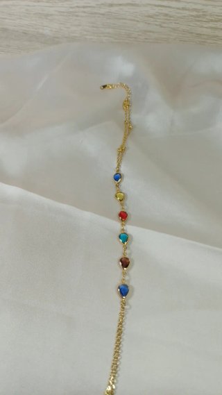 Pulsera de mano chapada en oro 18k