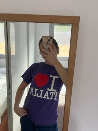 Camiseta lila I Love Italia