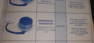 STATOR/VOLANTE MAGNÉTICO VESPINO SC/AL 1aSRIE/VALE