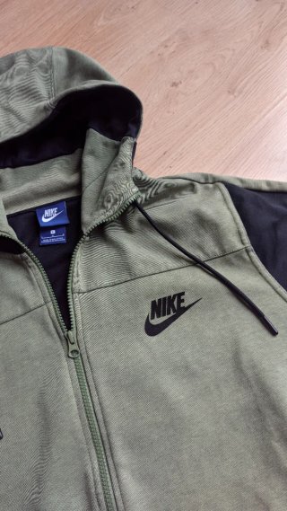 Sudadera Nike con Capucha y Cremallera (Kaki/Negro