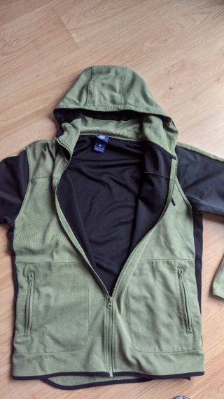 Sudadera Nike con Capucha y Cremallera (Kaki/Negro