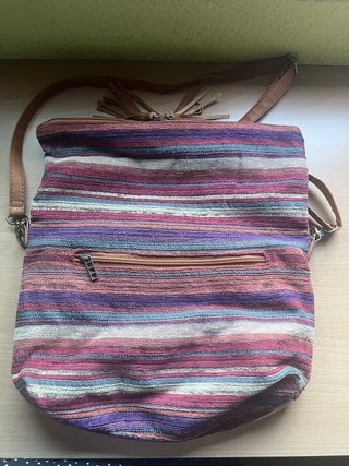 Bolso MSK CLASSIC rayas rosa y morado