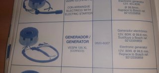 STATOR,VOLANTE MAGNÉTICO VESPA 125XL(CORREOS).