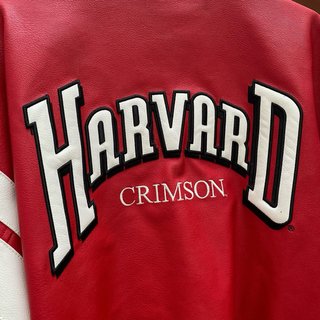 Chaqueta Harvard de cuero roja