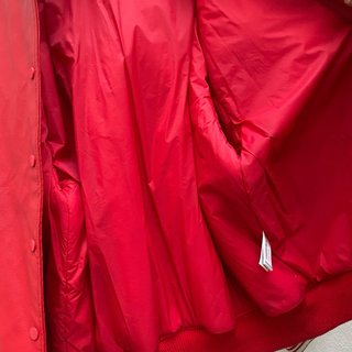 Chaqueta Harvard de cuero roja