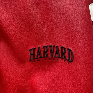 Chaqueta Harvard de cuero roja