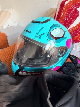 Conjunto Motero Chaqueta, Botas, Casco, Guantes