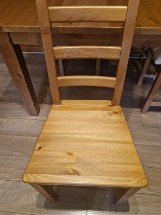Mesa de comedor extensible de madera + 6 sillas