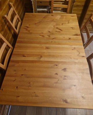 Mesa de comedor extensible de madera + 6 sillas