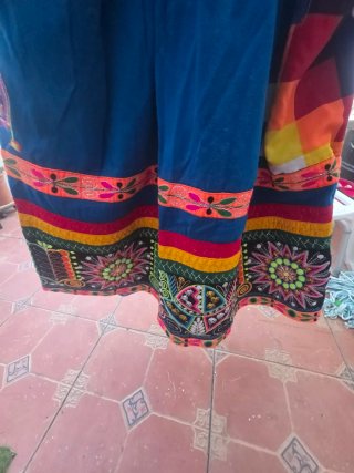 Vestido boliviano bordado talla única