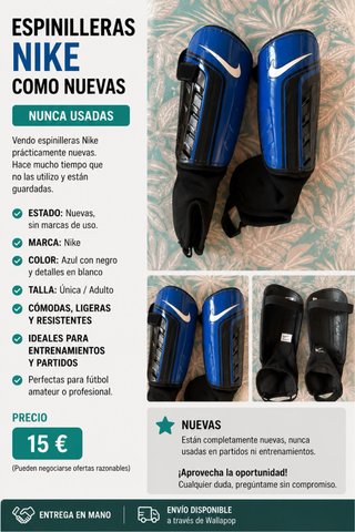 Espinilleras Nike Como Nuevas