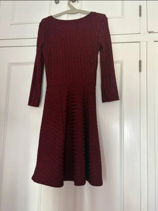 Vestido burdeos de manga francesa