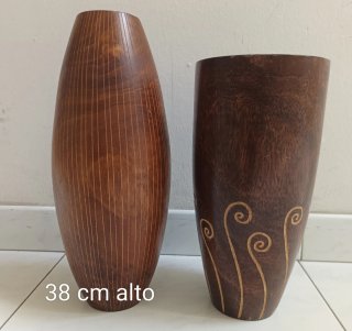 Jarrones de madera alto decorativo