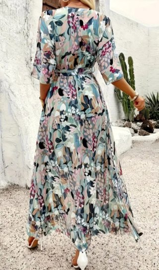 Vestido largo estampado floral talla M