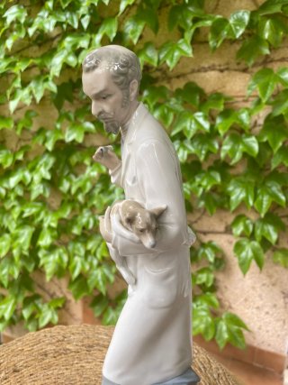 Figura Lladró Antigua Veterinario Perro