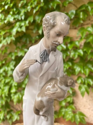 Figura Lladró Antigua Veterinario Perro