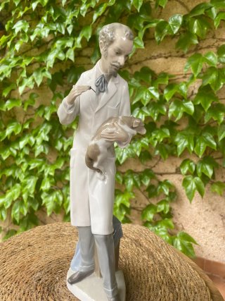 Figura Lladró Antigua Veterinario Perro