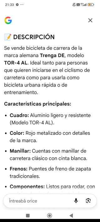 Bicicleta dé carretera alemana trenga  D cuadro dé