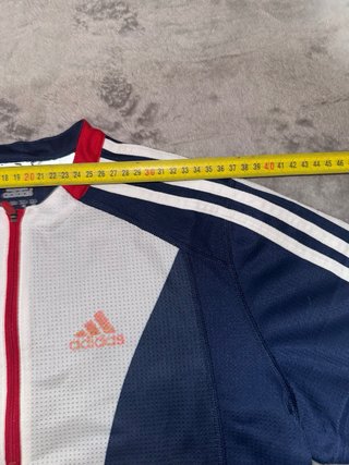Camiseta Adidas Zip Up Azul y Blanca