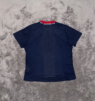 Camiseta Adidas Zip Up Azul y Blanca